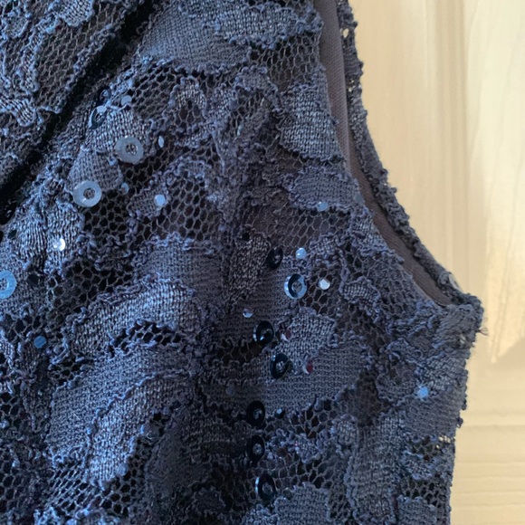 NWT Quiz Navy Sequin Bardot Fishtail Maxi size 6 - Picture 7 of 12